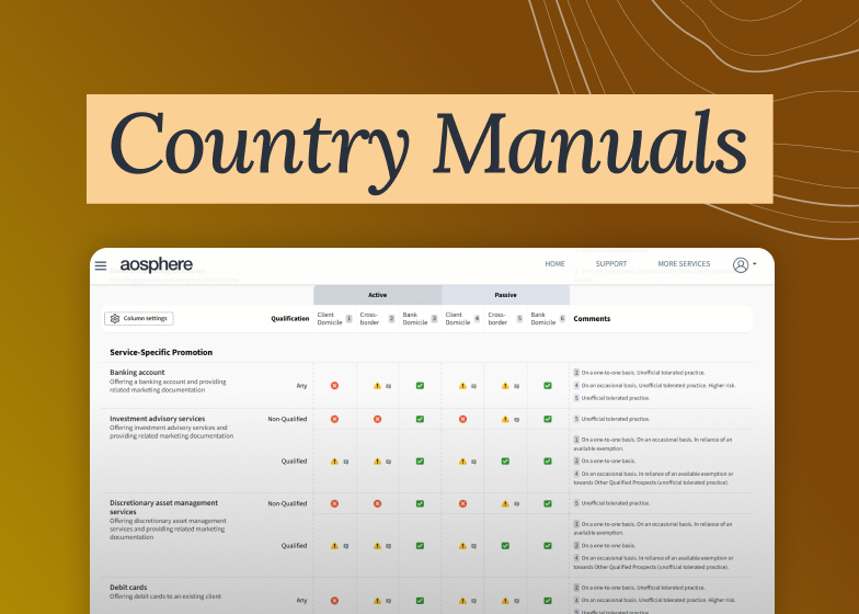 Private Wealth Country Manuals now available on aoslogin